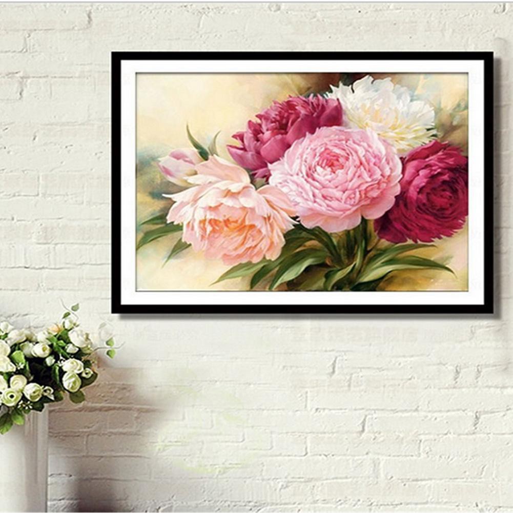 5D Full Drill Diamond Peony Painting Embroidery DIY Cross Stitch Home Decor