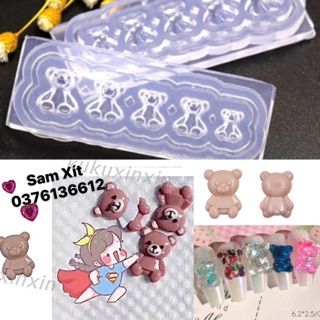 Khuôn Gấu silicon dẻo trang trí móng tay.