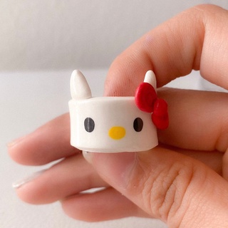 [TẶNG QUÀ] Nhẫn Đất Sét Hình Mèo Hello Kitty