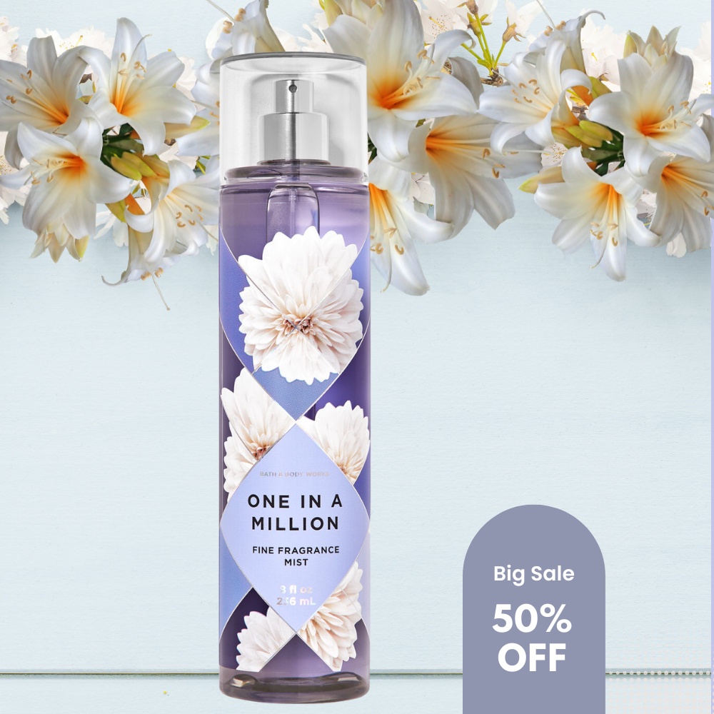 Xịt Thơm Toàn Thân Body Mist Bath & Body Works - ONE IN A MILLION - Hương Hoa Nhài Nồng Ấm Chai 236ml