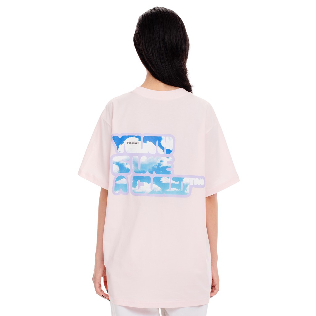 5THEWAY® /cloud boy/ SQUARE TEE™ in PINK DOGWOOD aka Áo Thun Hồng Tay Ngắn