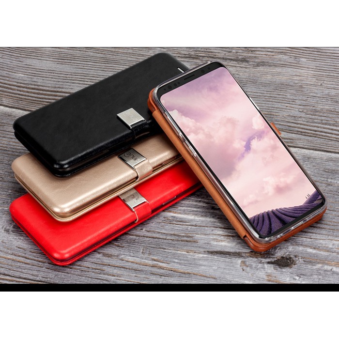 Bao da Samsung Galaxy S9 Lenuo Lebe Flip Case - tặng dán lưng Carbon