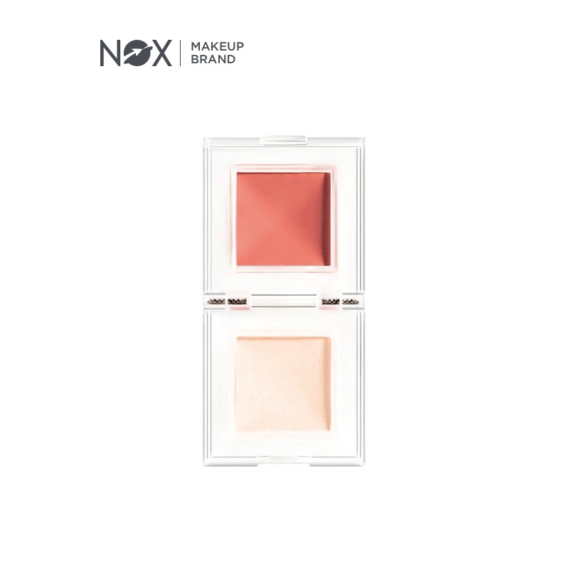 Hộp phấn má hồng NOX độ bóng cao 2 màu nude trang điểm tự nhiên 3D 5g