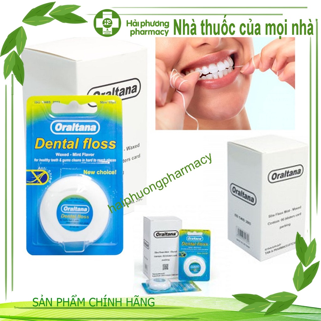 Tăm chỉ nha khoa Oraltana hương bạc hà thơm mát giúp làm sạch răng miệng giúp răng chắc khỏe