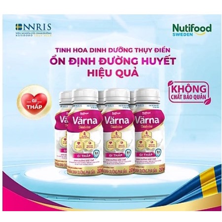 [ Date T11/23 ]Lốc 6 chai Sữa Bột Pha Sẵn Nutifood Varna Diabetes 237ml