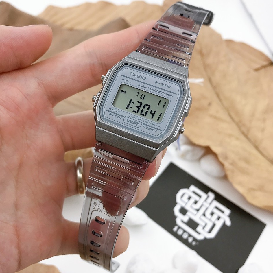 Đồng hồ nam/nữ Casio F-91 / F-91WS-8 dây nhựa, chống nước, có đèn led, hàng chính hãng