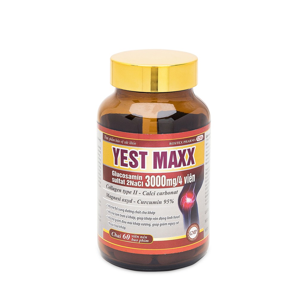 Viên uống bổ xương khớp Glucosamin 3000mg Yest Maxx giảm đau nhức mỏi xương khớp, giảm thoái hóa khớp