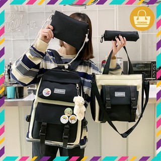 Balo nữ thời trang đi học set 4 món