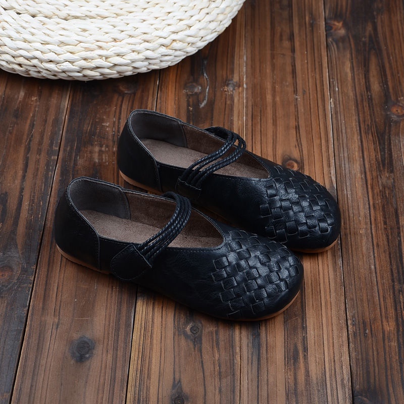 Giày Lười Đế Mềm Phong Cách Retro Thời Trang Cho Nữ