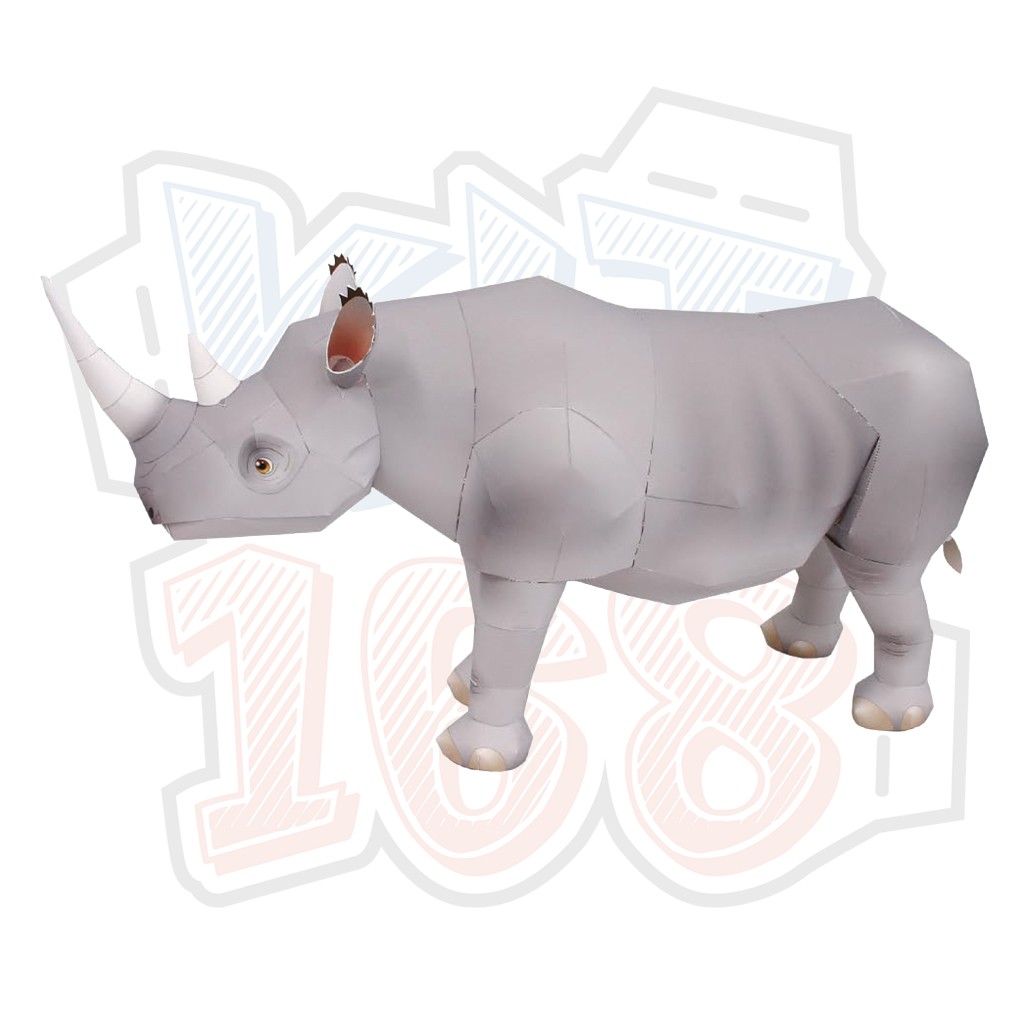 Mô hình giấy động vật Tê giác Black Rhinoceros ver 2