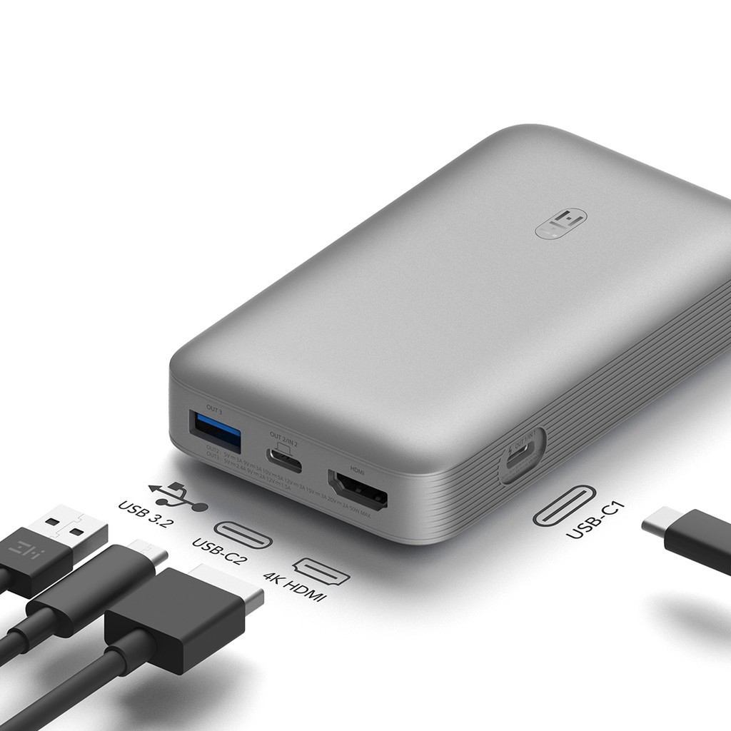 Sạc dự phòng kiêm HUB ZMI QB816 USB-C 1000MAH sạc nhanh 65W