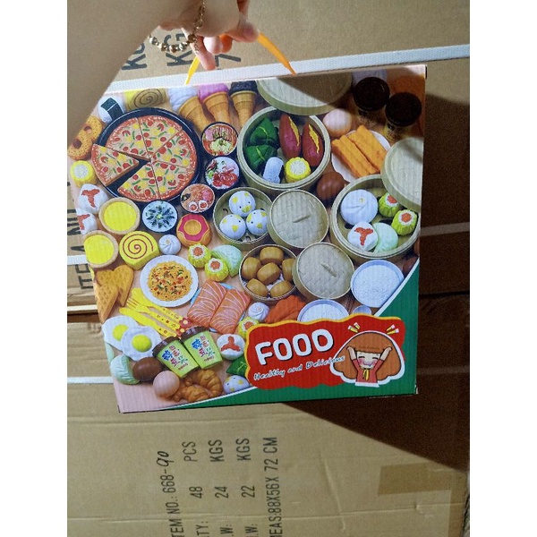 Bộ đồ chơi nấu ăn nhà bếp bánh bao 88 chi tiết (có bánh piza và hộp) - set trò chơi bánh bao giúp bé thoả sức sáng tạo