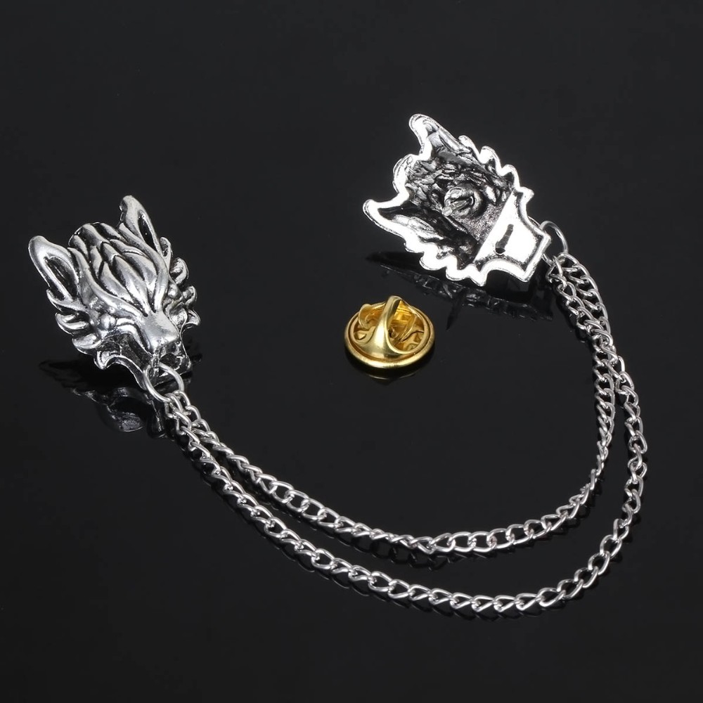 Ghim Cài Áo Kim Loại Hình Đầu Sói Vintage Thời Trang Cho Nam Nữ