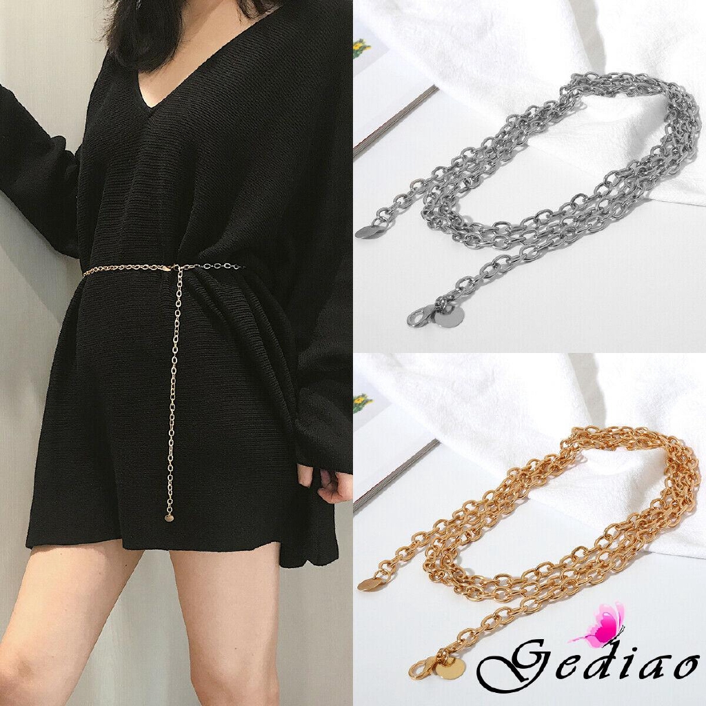 Thắt lưng kiểu dây xích kim loại thời trang nữ