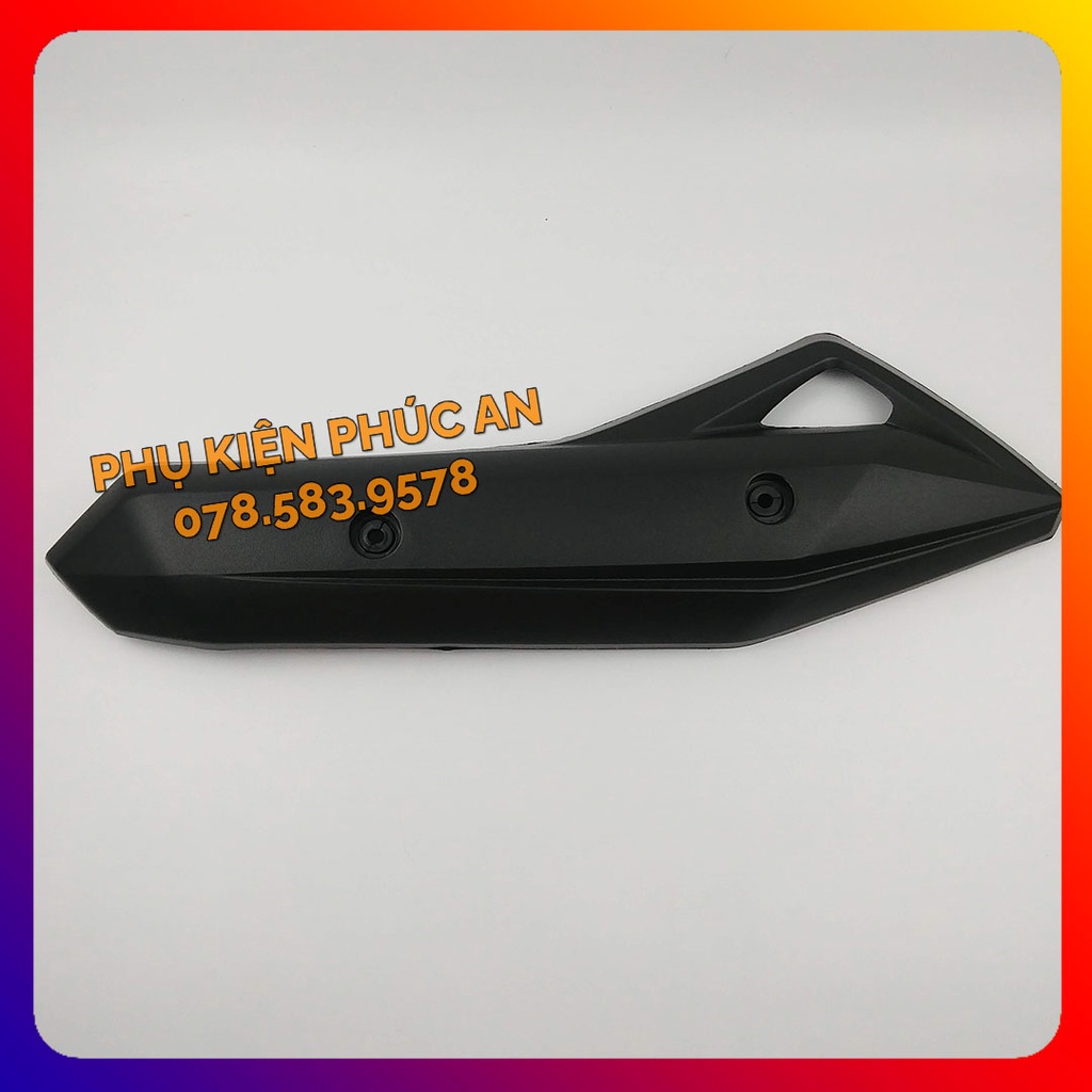 Ốp che ống pô xe Airblade AB năm 2013 2014 2015 - pát bô cách nhiệt ống xả air blade đen nhám xi inox crom carbon