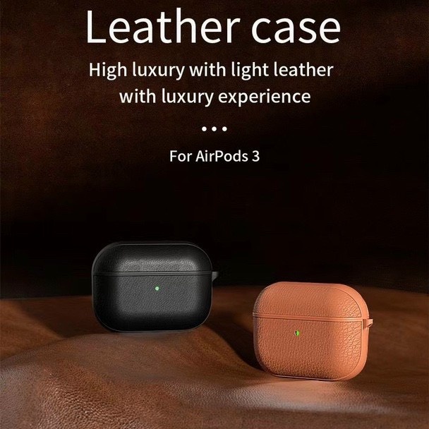 Bao da WIWU CALFSKIN GENIUS LEATHER cho tai nghe không dây AIRPODS 3 2021 , Pro , 1 , 2 chính hãng da thật 100% cao cấp