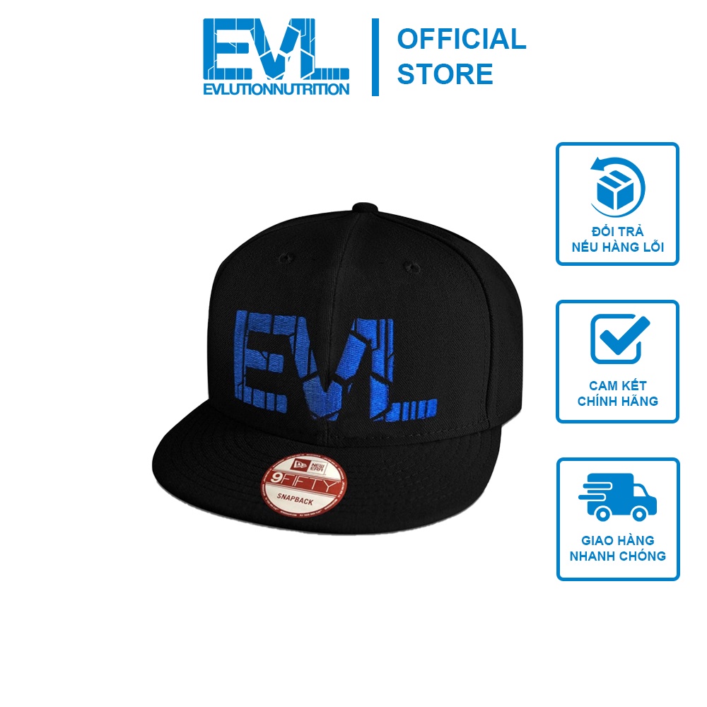 Nón Đen In Logo EVL Phong Cách Thể Thao Cực Cá Tính Chữ Logo Xanh