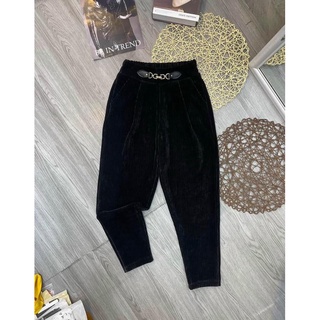 [HÀNG HOT] Quần Baggy nhung kép siêu dày dặn siêu sang chảnh_ Quần nhung Baggy kép đai xích mới nhất QN31