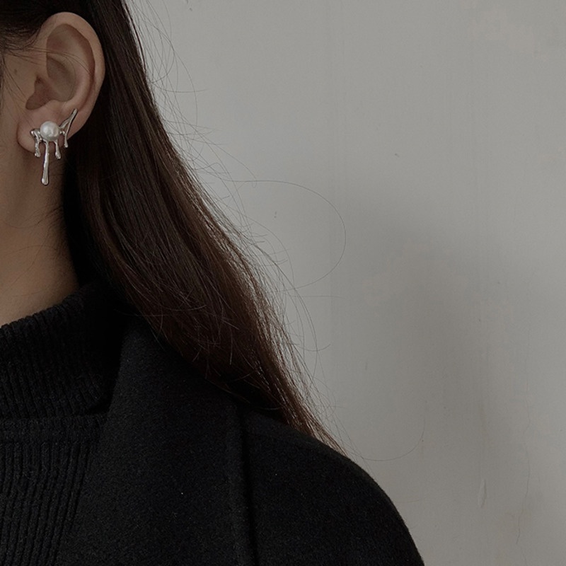 Bông Tai Hình Giọt Nước Đính Ngọc Trai Thời Trang Dành Cho Nữ