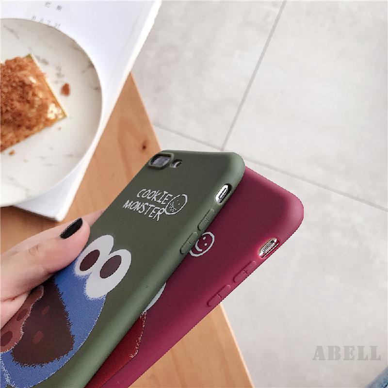 Ốp lưng sesame street màu đỏ và xanh lá cây cho iPhone XS X XR XS Max 8 7 6 6SP