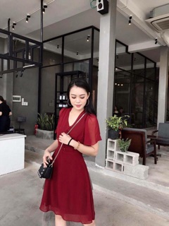Đầm phối voan