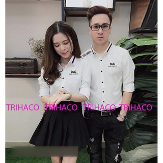 Áo sơ mi lụa đôi nam nữ