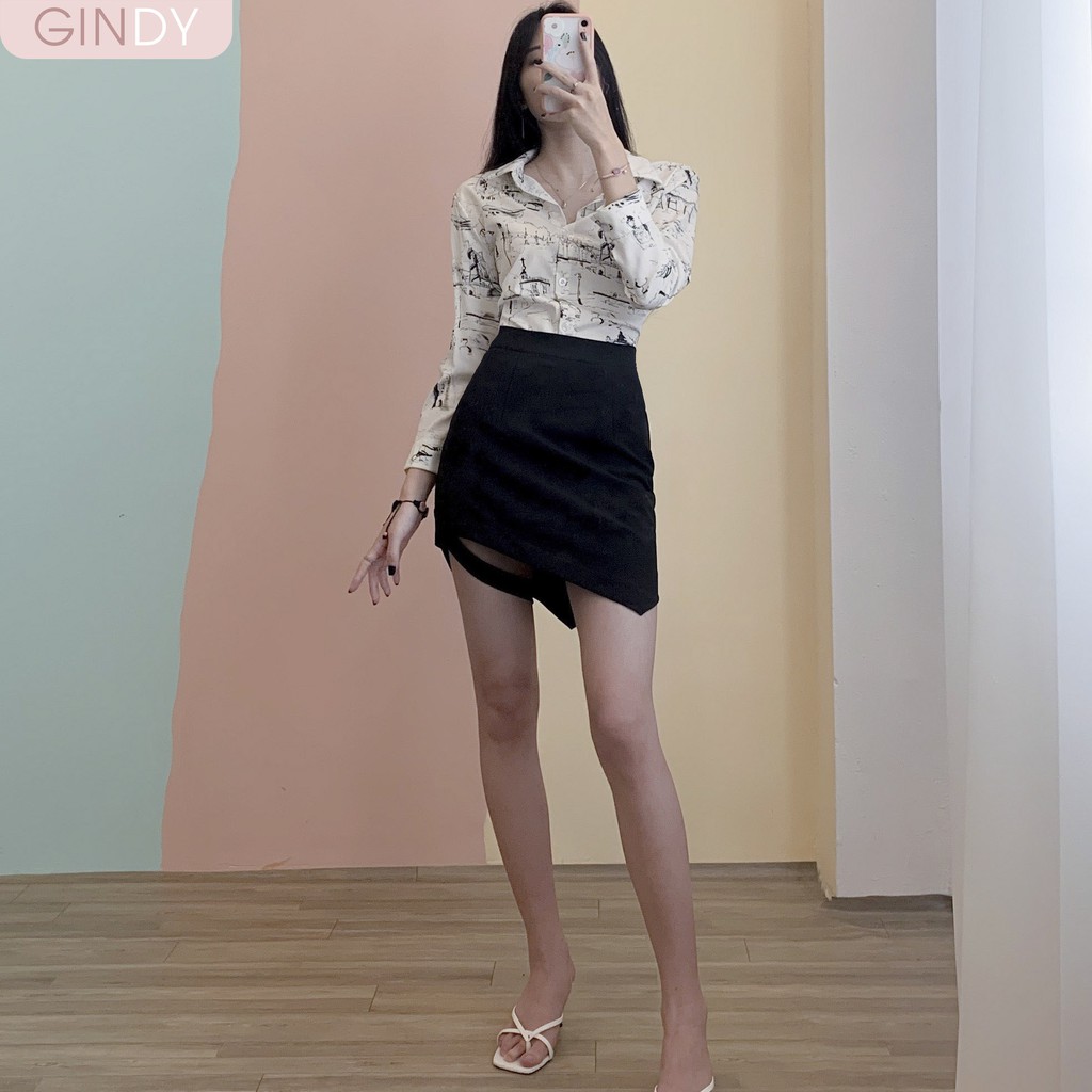 Chân váy ngắn nữ Gindy cạp cao kèm đai chân mẫu mới nhất hàng thiết kế V10072 | WebRaoVat - webraovat.net.vn