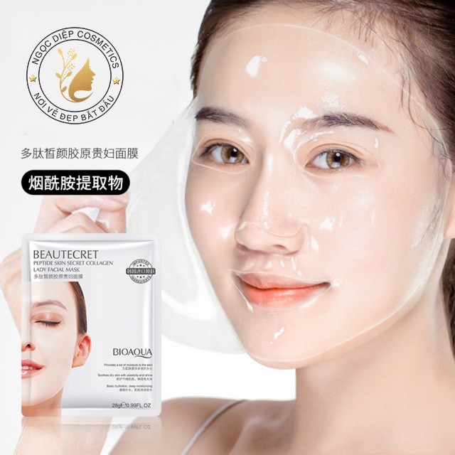 Mặt nạ thủy tinh Bioaqua trong suốt dạng thạch collagen