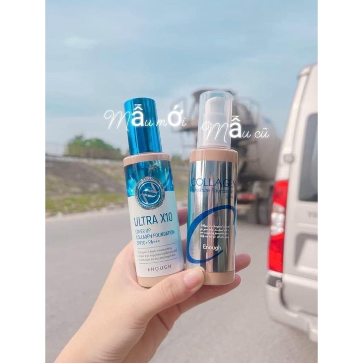 Kem nền Collagen Ultra X10 Cover Up Enough 100ml Hàn Quốc makeup phù hợp cho tất cả các loại da