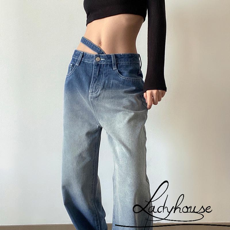 Quần jeans dài xẻ ống thời trang nữ cá tính