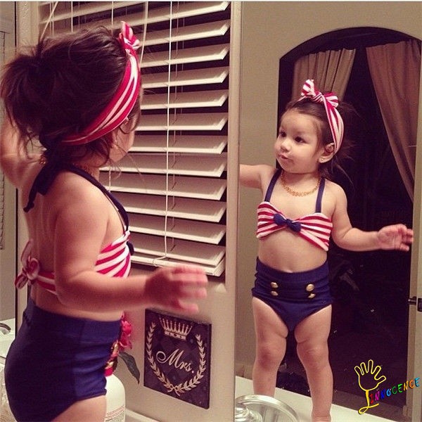 Bộ đồ bơi 2 mảnh không tay thời trang dành cho bé gái từ 0 - 4 tuổi