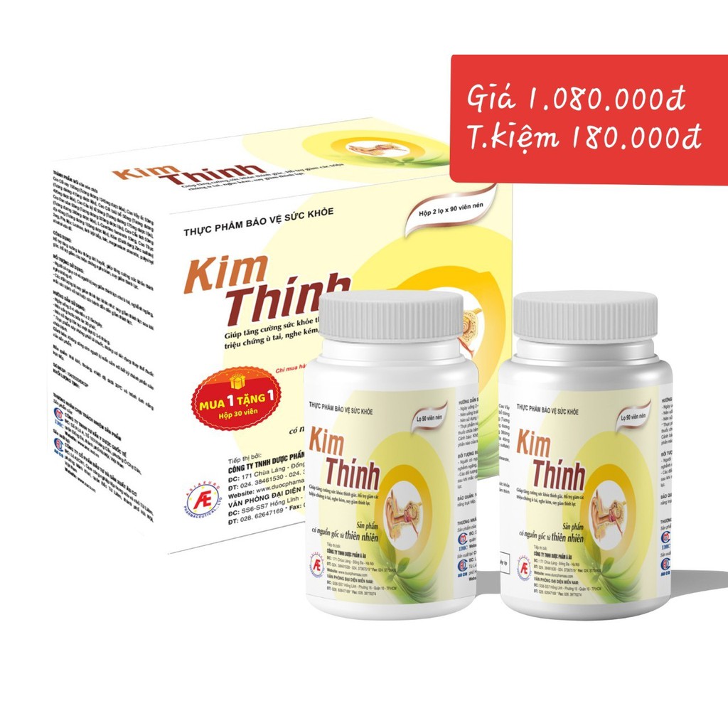 Kim Thính Lọ 180 Viên - TẶNG KÈM NGAY 1 HỘP 30 VIÊN