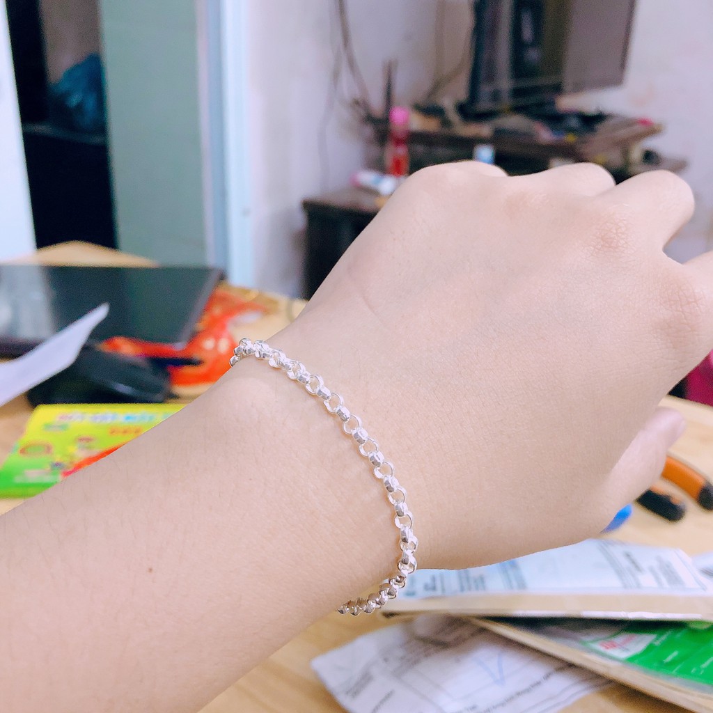 LẮC TAY BẠC TA XINH XẮN ĐUÔI 4 LÁ