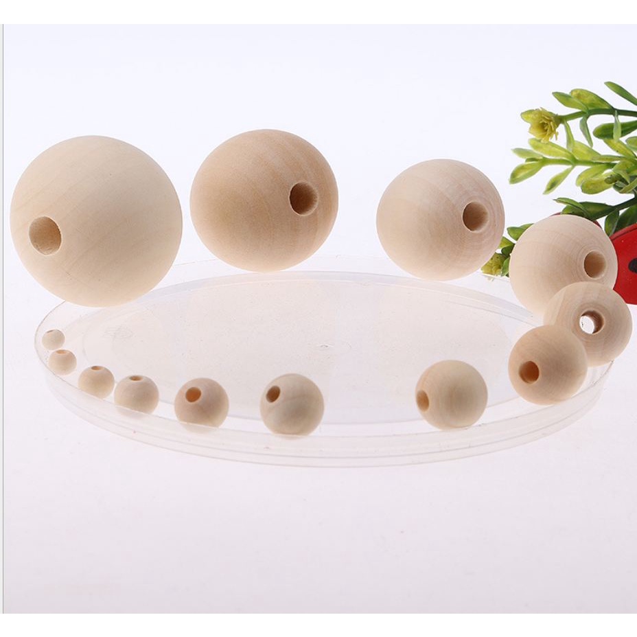 120 - 600 hạt gỗ trơn 4mm làm vòng , trang trí handmade tùy thích