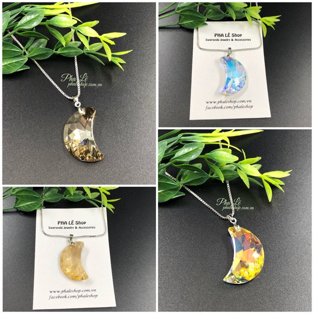 Mặt Dây Chuyền Pha Lê Swarovski Hình Trăng Khuyết S30mm