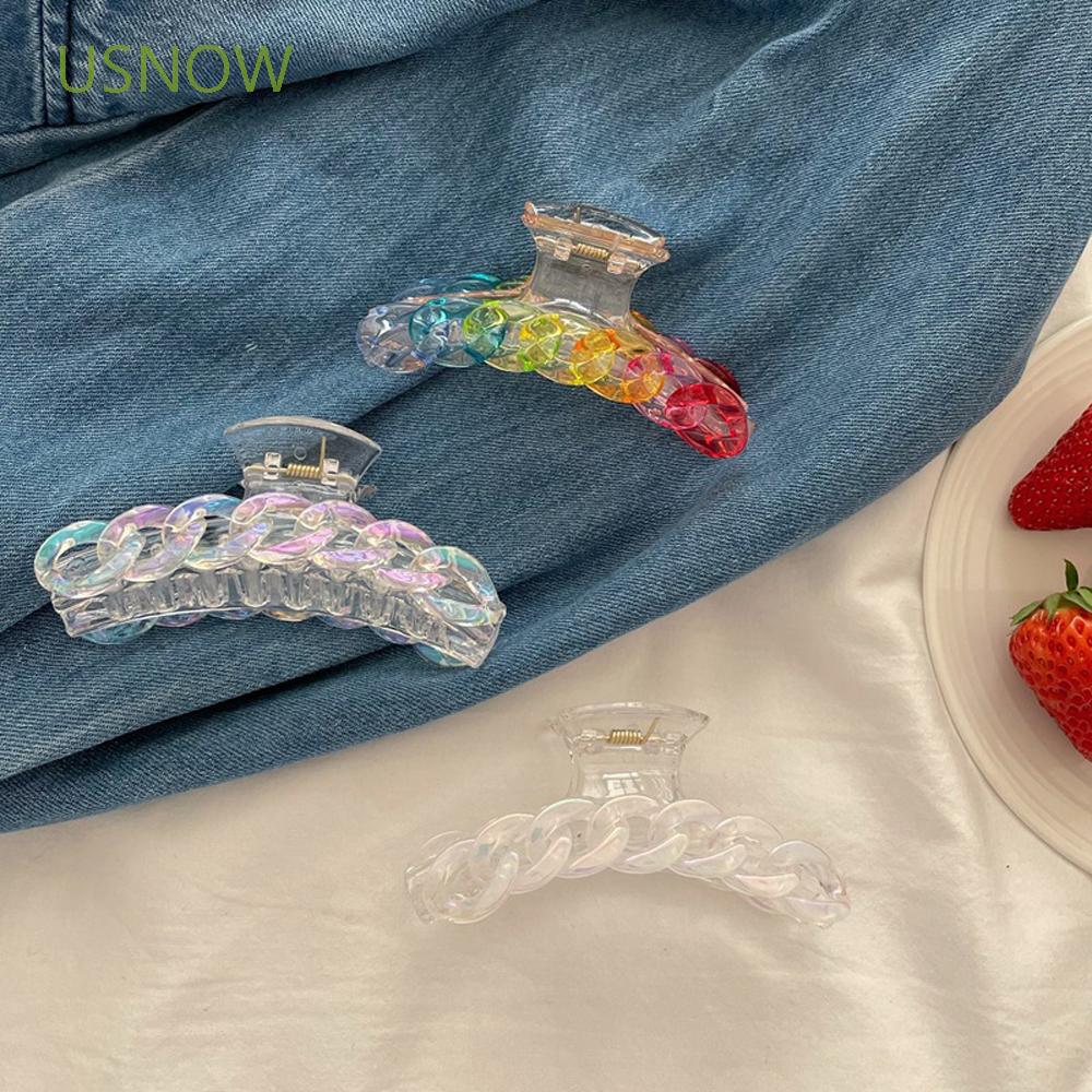 Kẹp Tóc Dạng Xoắn Dài Trong Suốt Nhiều Màu Cho Nữ