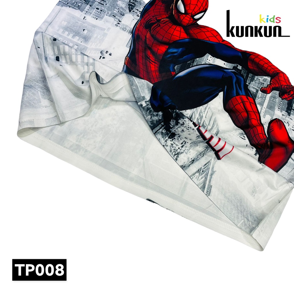 Quần áo bé trai Thun lạnh in hình Người Nhện spiderman Kunkun Kid TP008 - Đồ bộ trẻ em size đại từ 10-60kg