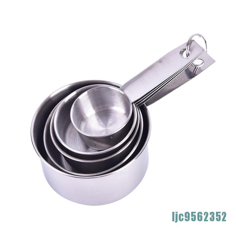 Bộ 5 muỗng và cốc đo lường bằng inox tiện lợi cho nhà bếp