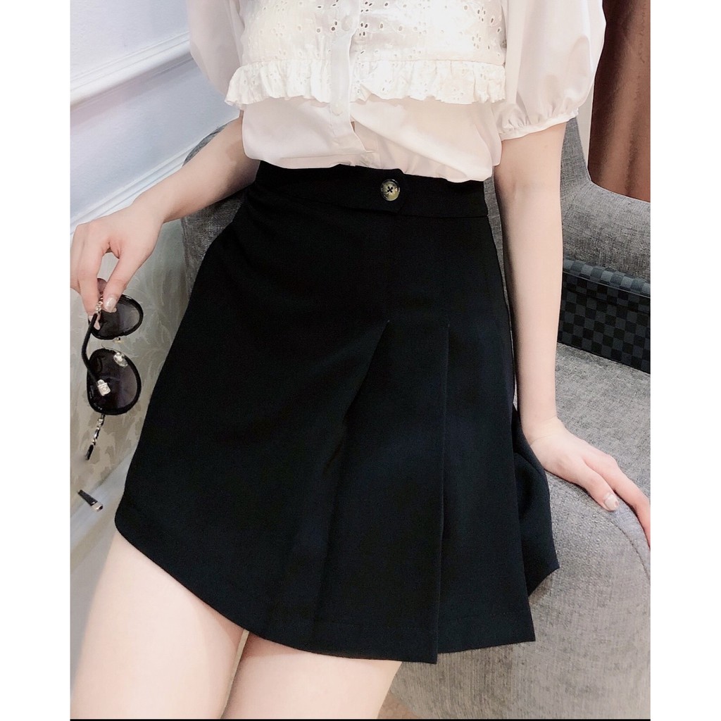 Chân váy chữ A xếp ly ngắn cạp cao, Chân váy ngắn có lót quần, Hàng thiết kế Hachidesigns | BigBuy360 - bigbuy360.vn