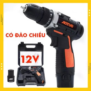 Bộ Máy khoan vặn vít không dây Aotuo 12V có đảo chiều tặng một mũi vít