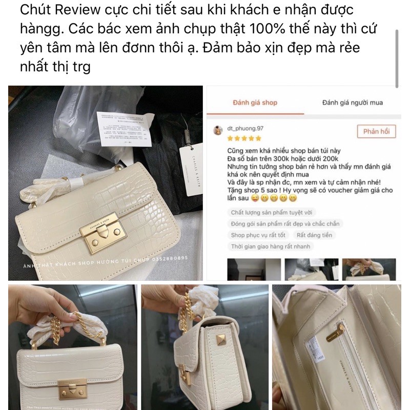 Túi Chữ C da rắn 1.1 khoá size 18 dáng hộp chất đẹp