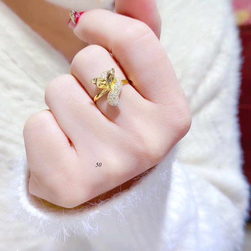 Nhẫn hồ ly vàng 10kara hàng dày dặn