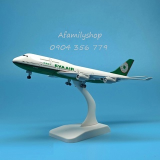 Mô hình máy bay tĩnh B747 Eva Air 20cm có bánh xe