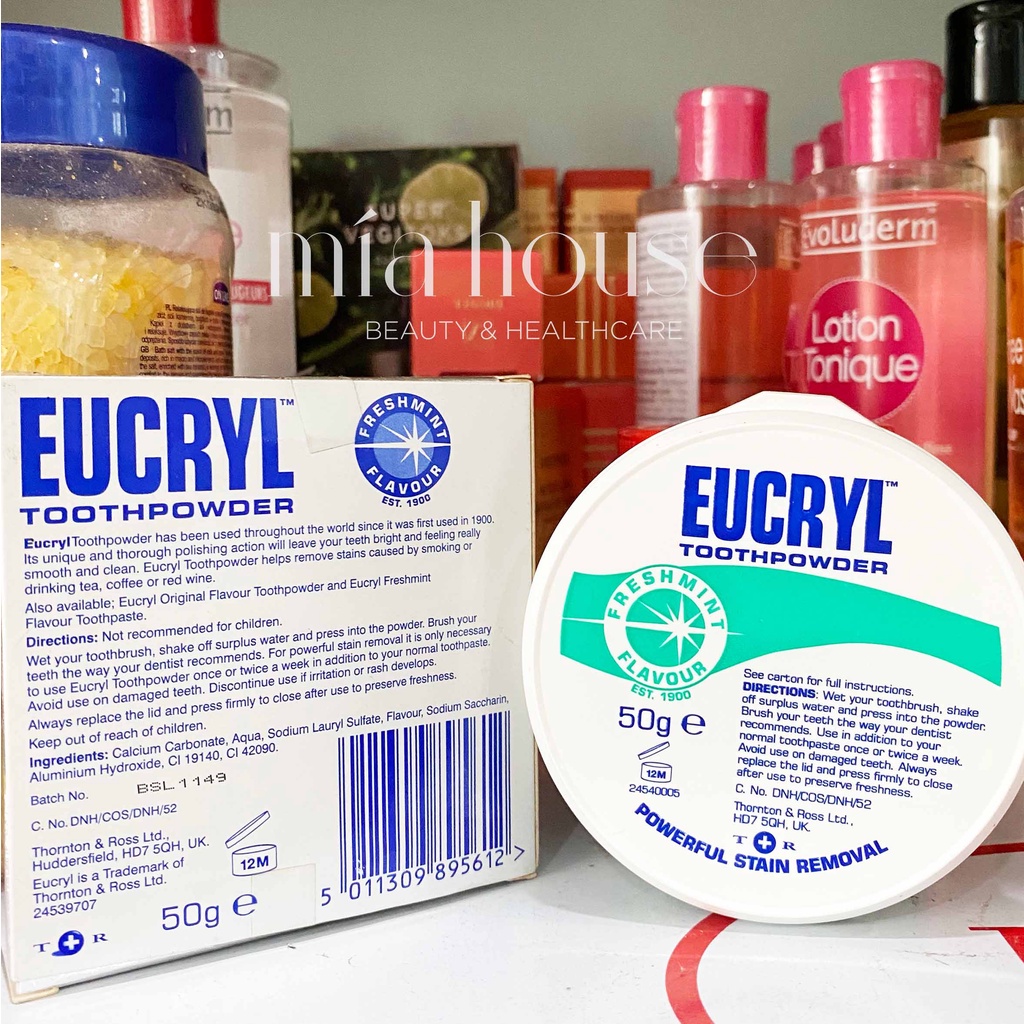 Bột tẩy trắng răng Eucryl Toothpowder Powerful Stain Removal