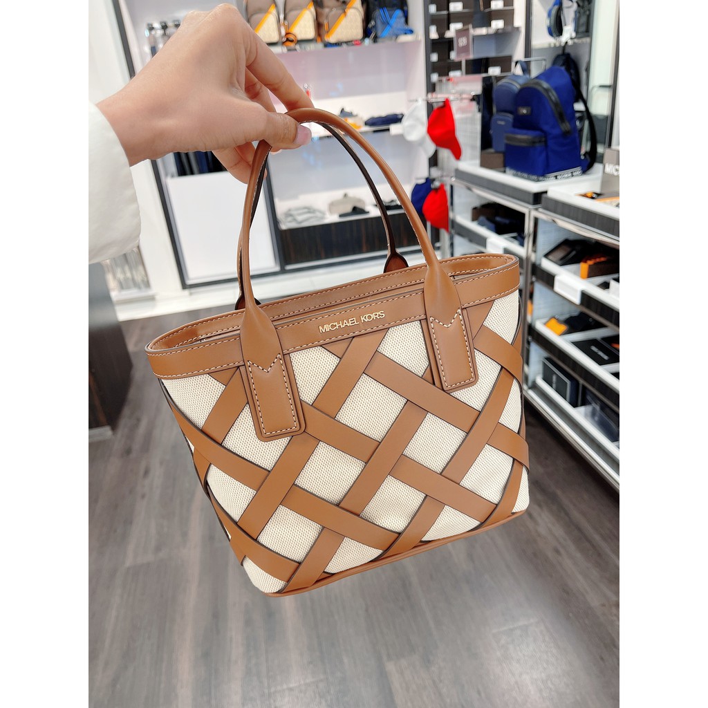 Túi Michael Kors Tote Mini Nâu Size 22cm 35t1g4st1c