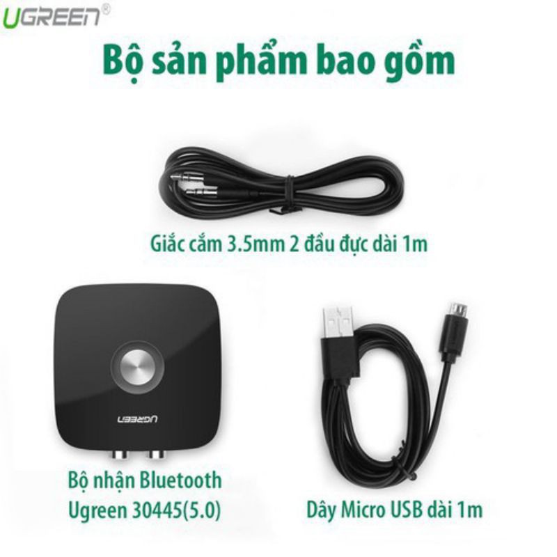 Bộ Thu Bluetooth 4.1 Cho Loa, Amply (Sản phẩm cao cấp Ugreen 30445) - Hàng Chính Hãng Bảo Hành 18 Tháng