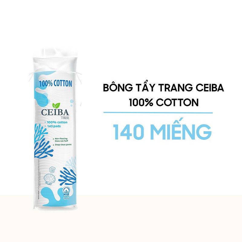 Bông Tẩy Trang Tròn Cotton 100% CEIBA TREE (120 Miếng)
