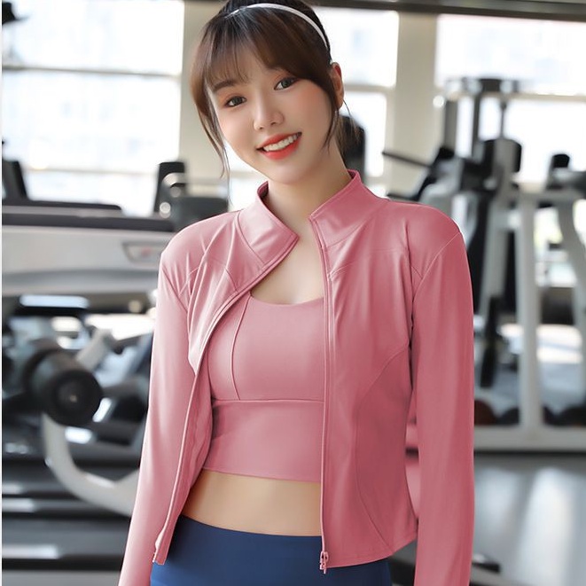 Áo khoác nữ tập gym yoga thể thao | áo tập gym nữ ôm body tôn dáng kéo khoá, JACKET01