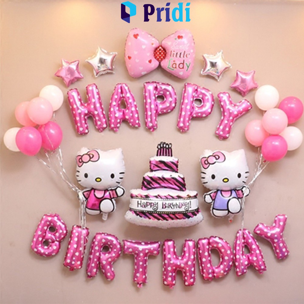 Set Bong Bóng Trang Trí Sinh Nhật Cho Bé Gái - Bong Bóng Trang Trí Sinh Nhật , Bóng Bay Phụ Kiện Trang Trí Sinh Nhật