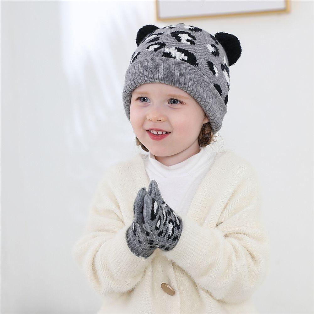 Bộ Găng Tay + Mũ + Găng Tay + Bóng Lông Giữ Ấm Mùa Đông Cho Bé 0-3 Tuổi